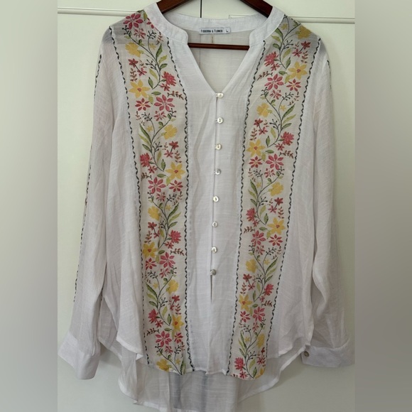 figueroa & flower Tops - Figueroa & Flower Boho Floral Top Sz L